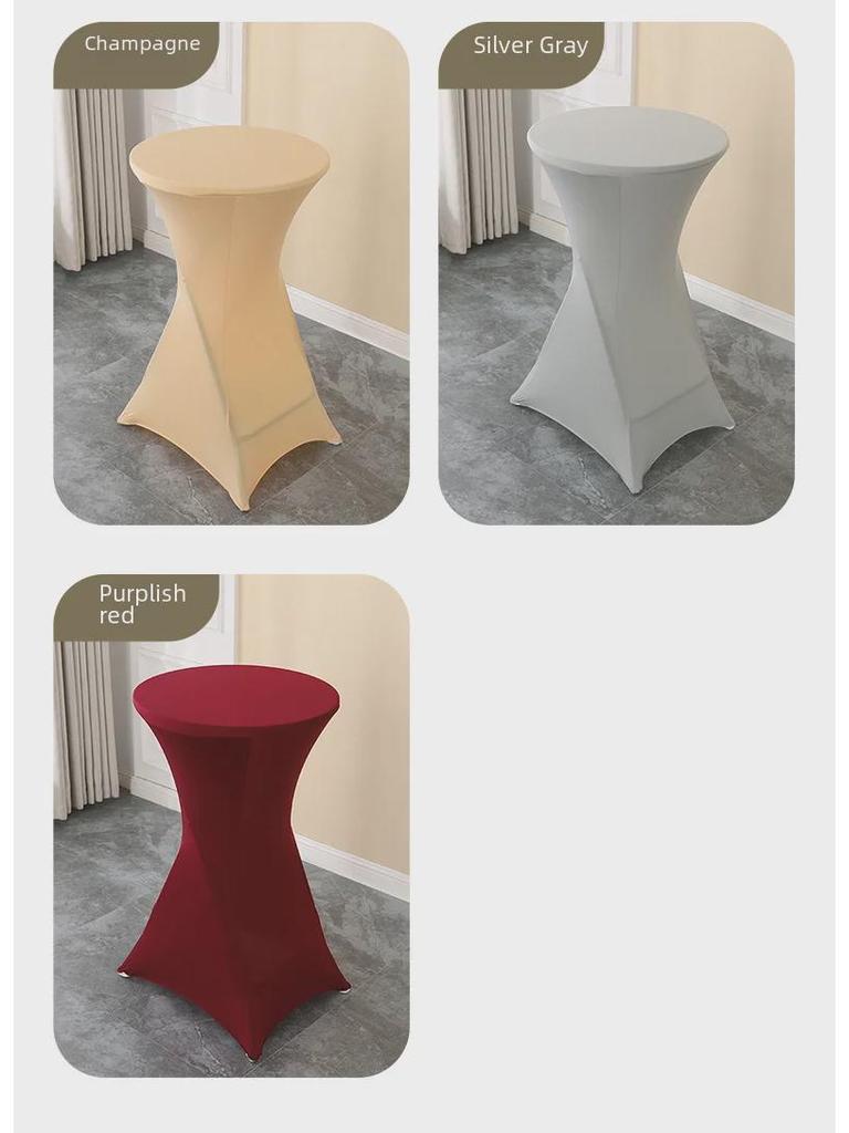 High-End Elastic Table Cover for Banquets & Weddings - Round Cocktail and Bar Skirt