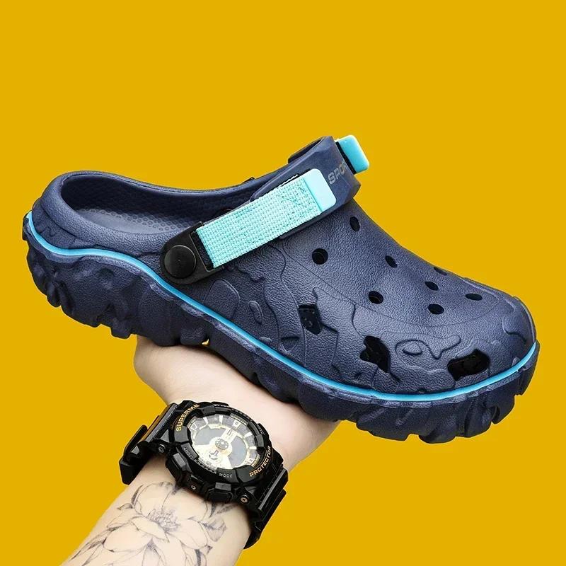 2025     Summer Men Sandals Hot sell Outdoor Garden Clogs Hole Shoes Male Casual Shoes Water Shoes Comfort Home Soft Slippers