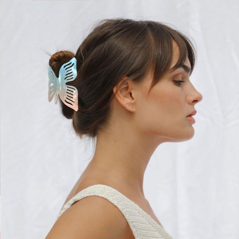 Multicolor Acetate Hair Claw Clip With Fish Tail Design Nonslip Hair Clip For Women Beach Vacation Hair Accessories