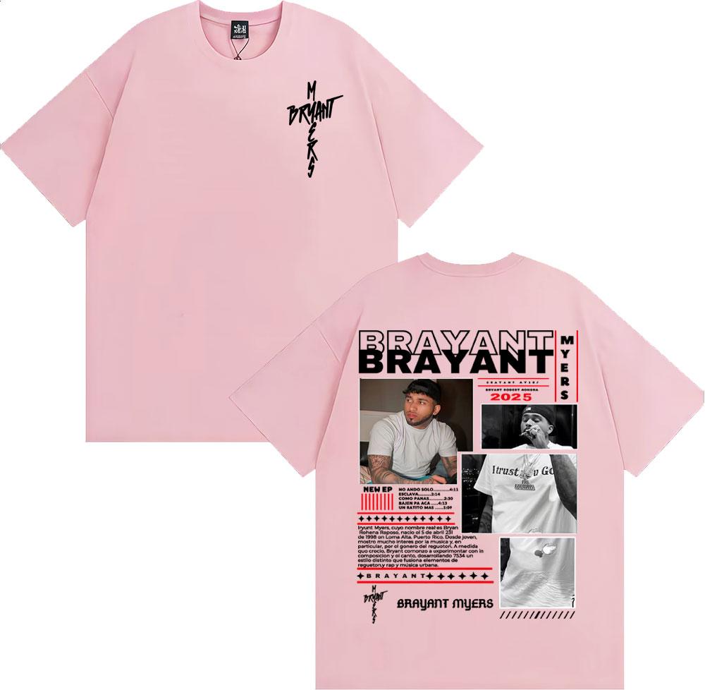 Rapper Bryant Myers 2025 Tour Graphic T Shirts Unisex Women Fashion Hip Hop Street Punk T Shirt Casual ONeck Short Sleeve Tshirts
