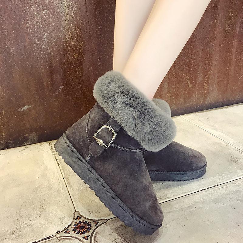 Dámské podzimní a zimní nové módní dámské krátké boty studentské dámské boty sněhule dámské krátké holínky s fleecovou podšívkou