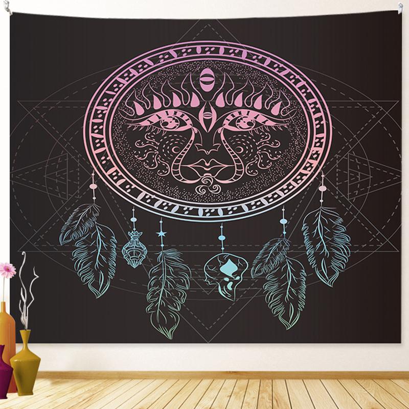 Tarot Sun Moon Dream Catcher Tapestry Witchcraft Decor Hippie Boho Tapestry Psychedelic Scenes Wall Decor Room Home Decor