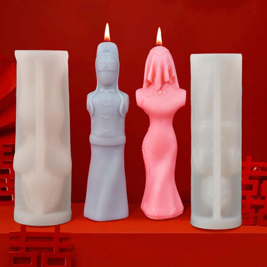 Braut/Bräutigam Skulptur Kerzenform Lebensmittelqualität Silikon Antihaft für DIY Kerzen Gips Handgemachte Ornamente Resin Gießen