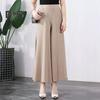 Women Suit Pants Elastic High Waist Wide Leg Long Pants with Pockets Solid Color Casual Pants Daily Wear