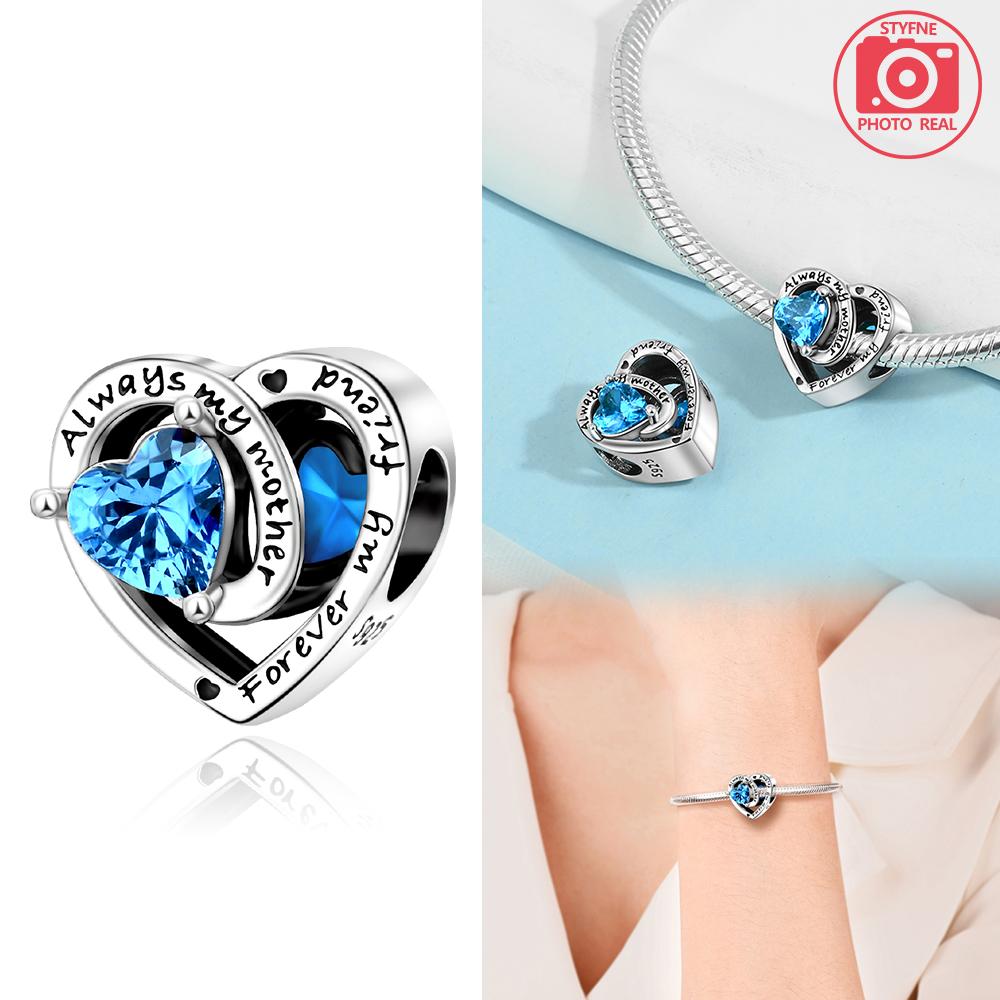 Copper Colors Heart Charms Month Birthstone Series Beads Fit Original Bracelet Diy Fine Jewelry Gift For Women