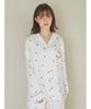 Gelato Pique Valentine Heart Print Satin Shirt PWFT251278 CRM F Women's