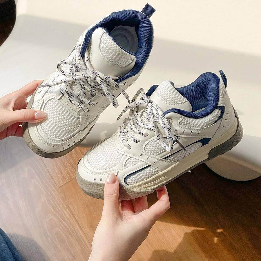 

2025 нишевый дизайн сенсорные тренировочные кроссовки сетчатые дышащие белые туфли фабричные универсальные студенческие туфли спортивная и досуговая обувь 35 синий