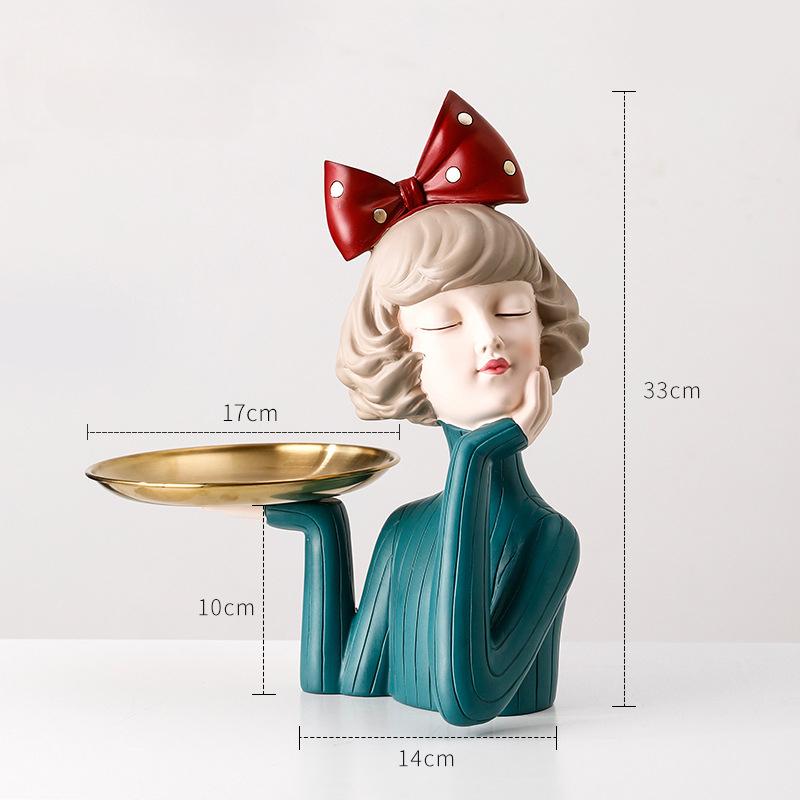 

Nordic Light Luxury Bubble Girl Tray, Key Storage Ornament For Living Room & Entrance, Housewarming Gift & Home Decor 1