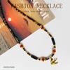 Autumn Y2K Retro Natural Stone Beaded Necklace - Light Luxury Clavicle Chain