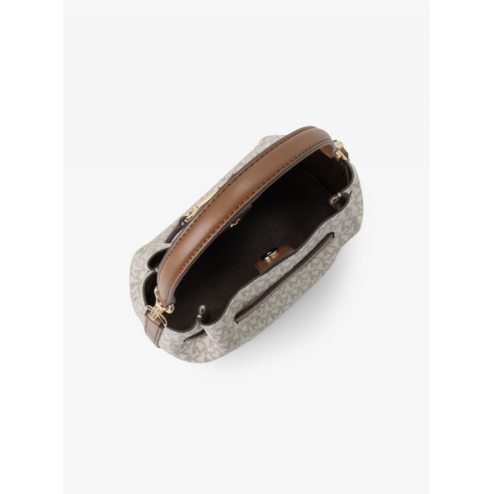 Michael Kors Carson Convertible Bucket Crossbody Small   Mk Signature 35s6g2zc1b150 Vanilla