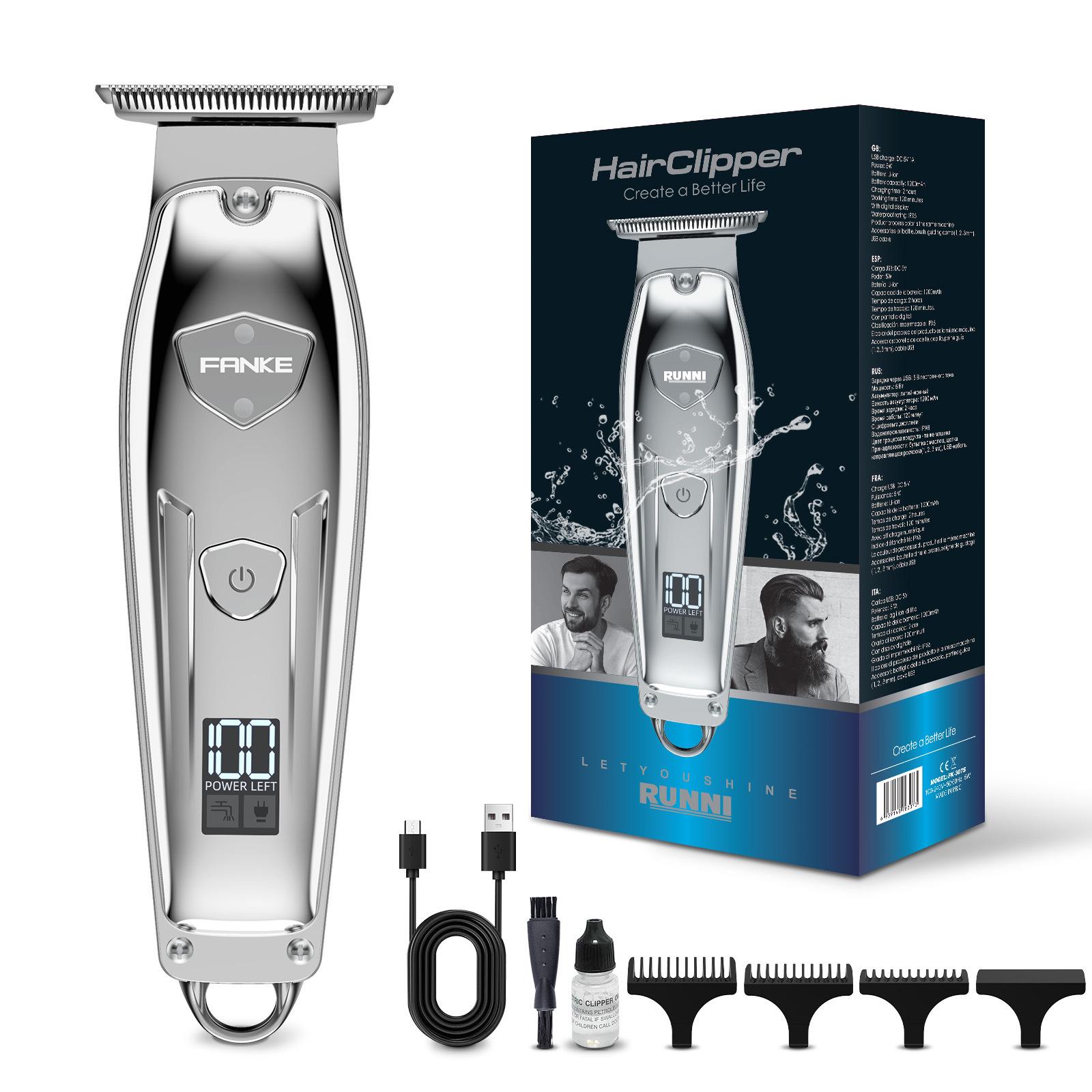 

«Электрическая машинка для стрижки волос с бритвой для карвинга, стрижка наголо, корпус из сплава с возможностью подзарядки»