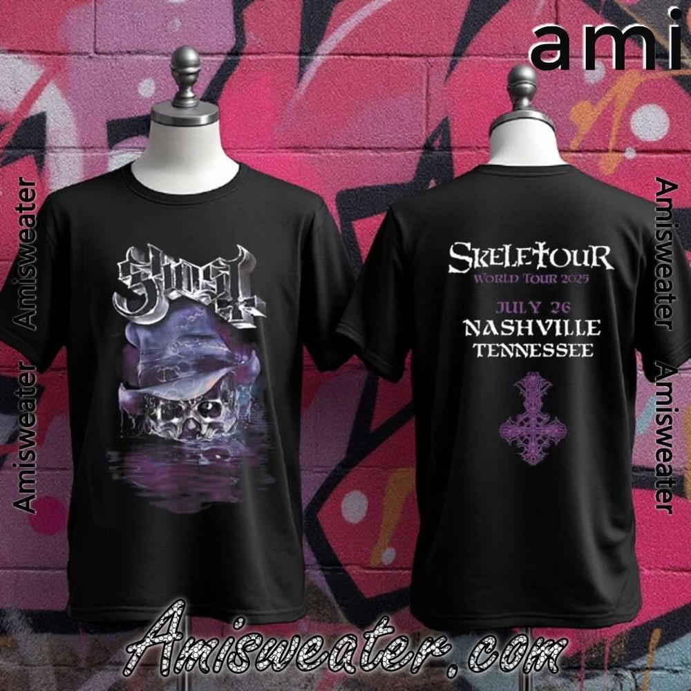 

Ghost Band Skeletour 2025 Nashville T-shirt Unisex T-Shirt XL
