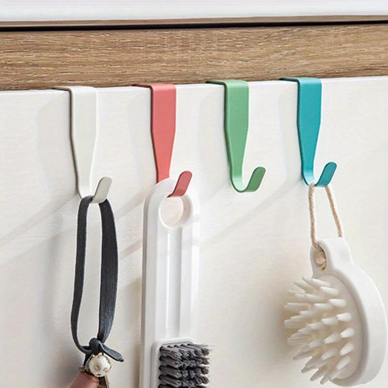 Colorful Over-the-Door Hooks - Easy Install, Metal Storage Hangers for Kitchen, Office, and Bathroom Accessories, Utility Hooks