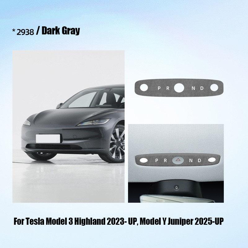 For Tesla Model 3 Highland 2025- Model Y 2025- Alcantara Car Front Reading Light Panel Trim Sticker Interior Accessories