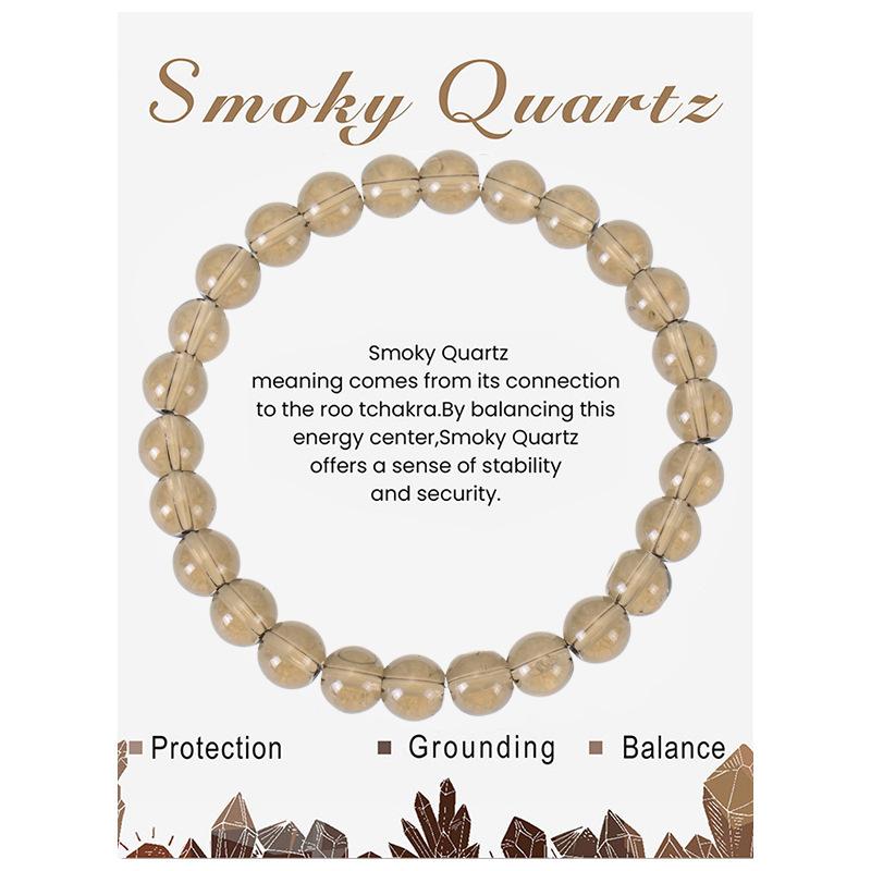 Natural Stone Beaded Bracelets With Card 8mm Apatite Amethysts Carnelian Tiger Eye Stone Stretch Bracelets For Women Men