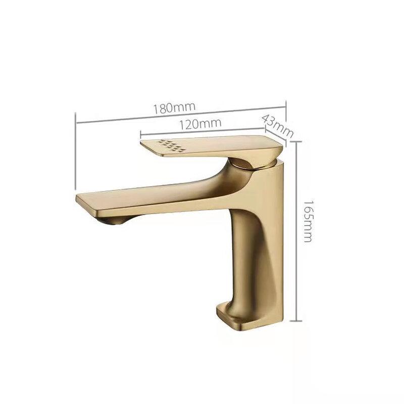 MDNG Brushed Gold Short Basin Mixer Faucet