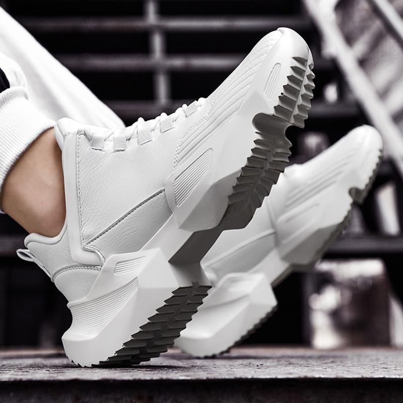 Men's increased casual shoes shock absorption wear-resistant net red trend retro casual old shoes breathable light sports shoes