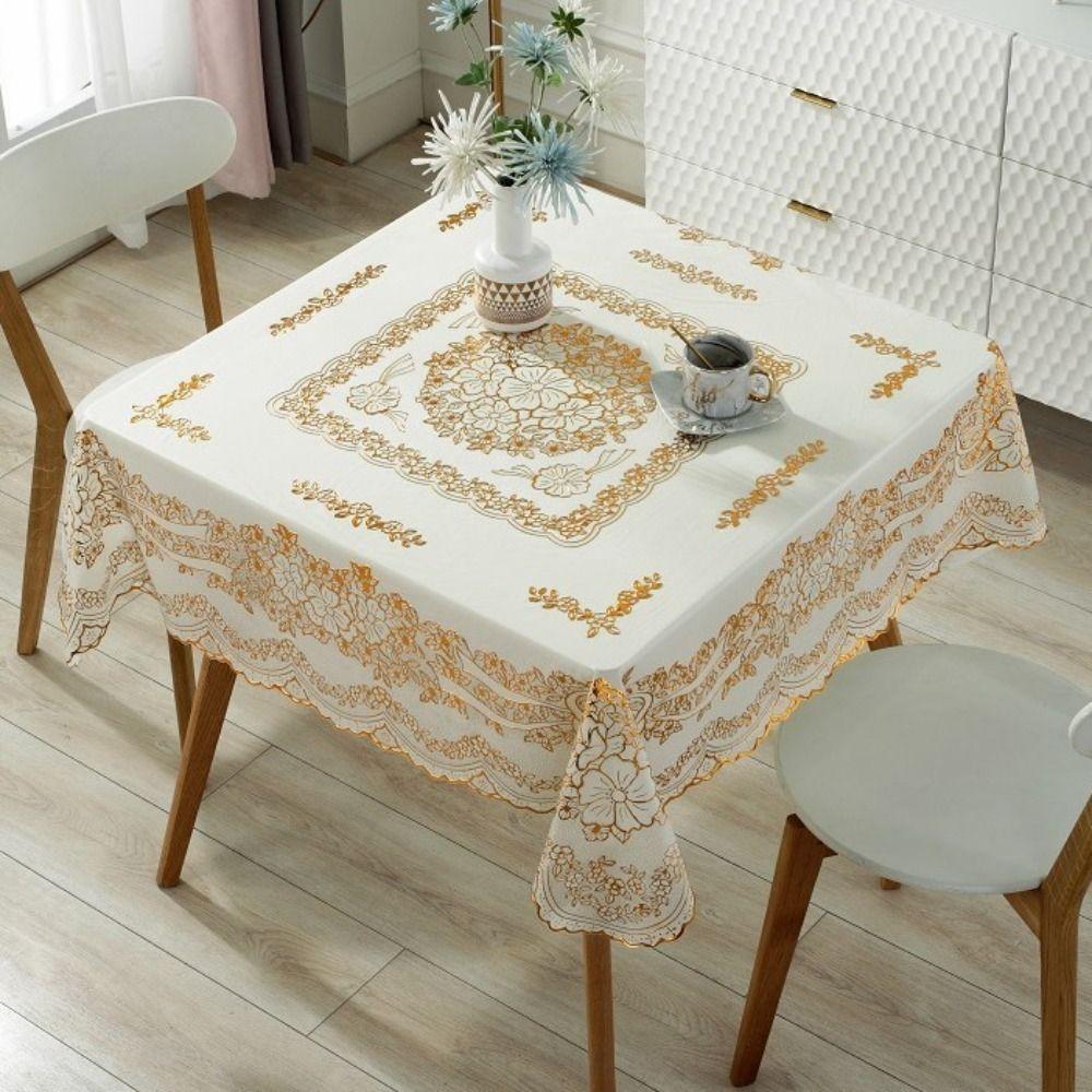Waterproof Square Tablecloth Oil Resistant Anti-Scald Printed Table Cover Anti Slip Washable Table Mat Tea Table