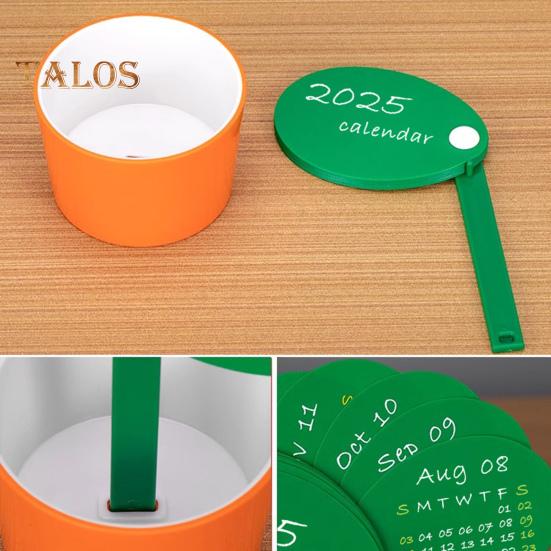 Pen Holder Desk Calendar 2025 Potted Plant Monthly Calendar with Pen Holder Base Tabletop Decoration for Home Office Organizer