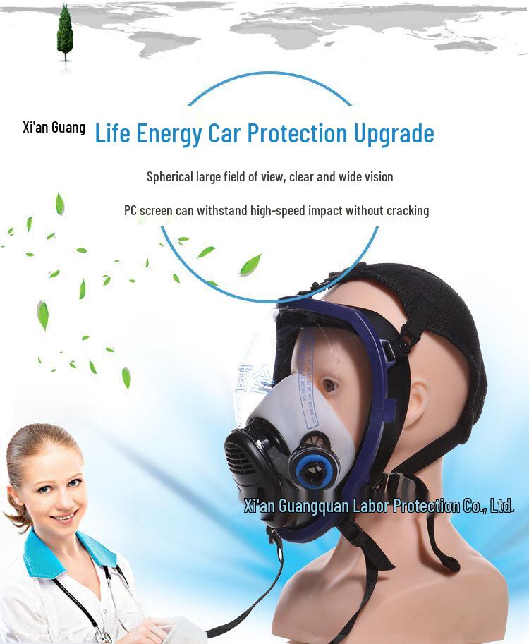 8100 Sphere-D Full Face Respirator Mask for Spray Painting, Chemicals, Pesticides, and Dust, with Wide Field of View