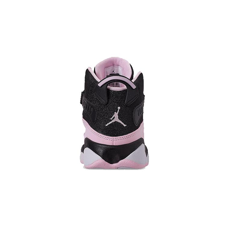Jordan Air Jordan 6 Cushioning High top Children's Basketball Shoes Black Pink Children Aged 3 7 Years Old 323431-006