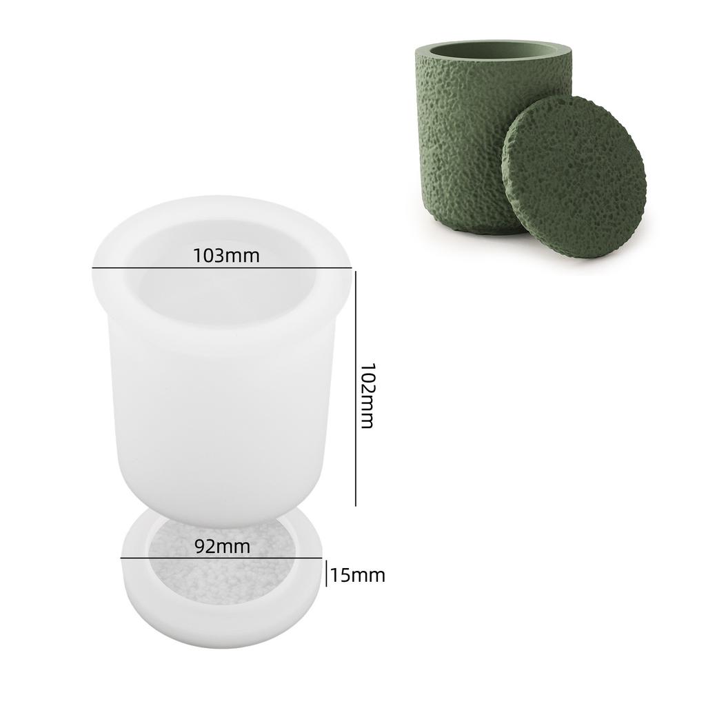 Round Candle Jar Silicone Mold DIY With Lid Jewelry Storage Box Craft Making Plaster Epoxy Resin Vase Casting Molds Home Decor