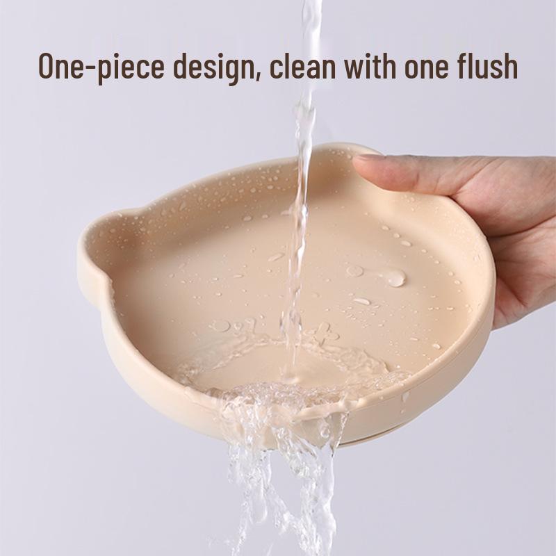 Silicone Bear Plate: High-Temp Resistant Suction Cup for Baby Weaning