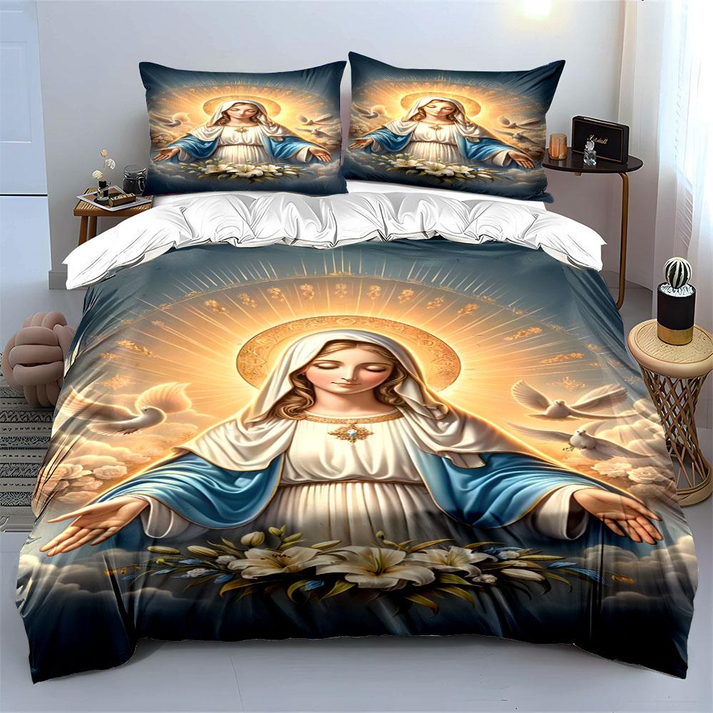 Halo, doves, lilies, robe. Bedding sets Duvet cover sets Duvet covers Pillowcases(1 * Duvet Cover 2 * Pillowcases without duvet insert)