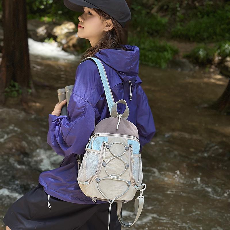 Contrast Color Stitching Backpack Couple's Lightweight Large Capacity Backpack Student Schoolbag