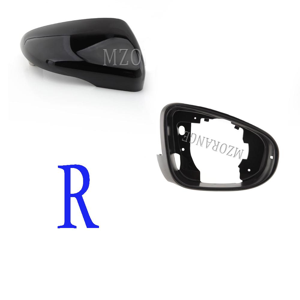 Heated Side Mirror Glass Rear View Mirror Cover Cap for VW Golf 6 MK6 2009-2013 Bright Black Door Wing Mirror Housing Cover