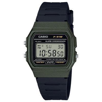 Men's Watch, Casio Collection F-91WM-3AJH, Black Digital Retro Timepiece