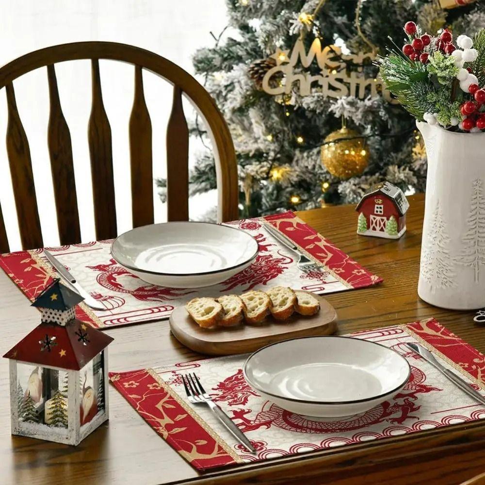 

Скатерть «Золотой дракон» Lucky Table Cover для 1 шт./4 шт. Года Дракона