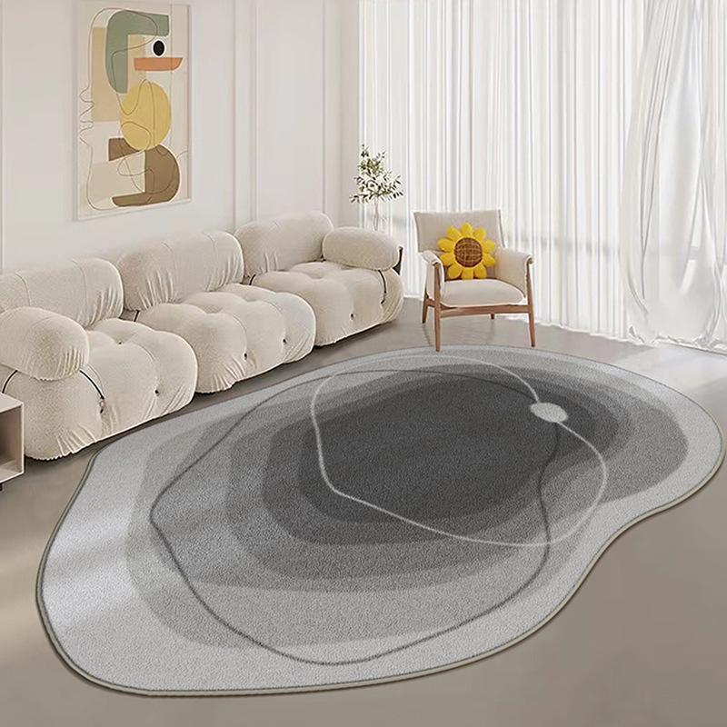 Unregelmäßiger Wohnzimmerteppich Creme Stil Zuhause Schlafzimmer Bettvorleger Geometrische Rutschfeste Matte