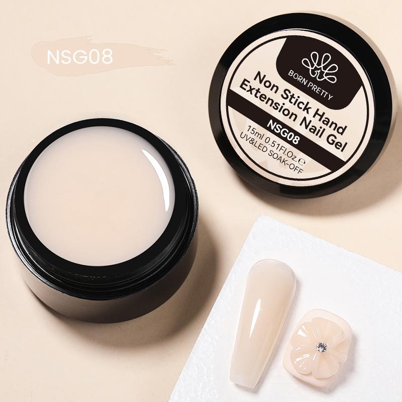 BORN PRETTY Nail Extension Gel Non-Sticky Hand-Moldable Scuplting Gel for Nail Art Clear Slip Gel 30ml