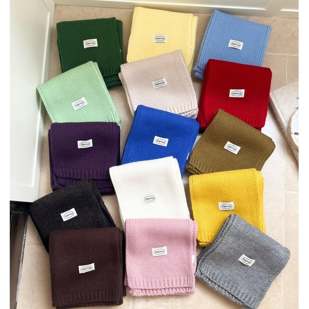 Solid color dopamine homemade scarf women's autumn and winter fashion versatile warm knitted scarf