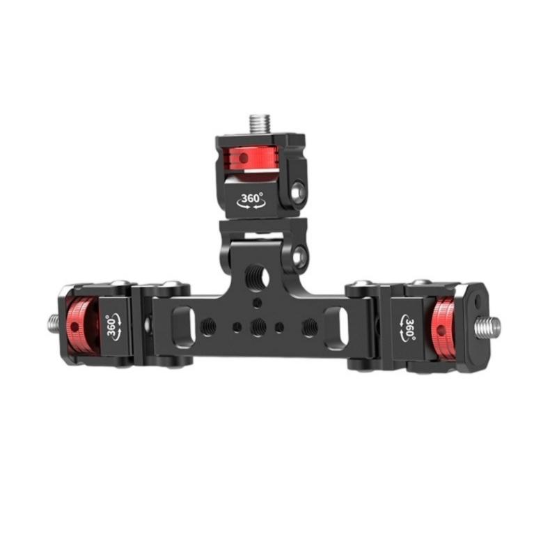 Aluminum Triple Mount Adapter 1/4 3/8 Thread for Action DSLR Camera Phone Tripod Extension Bracket Mount Replacement