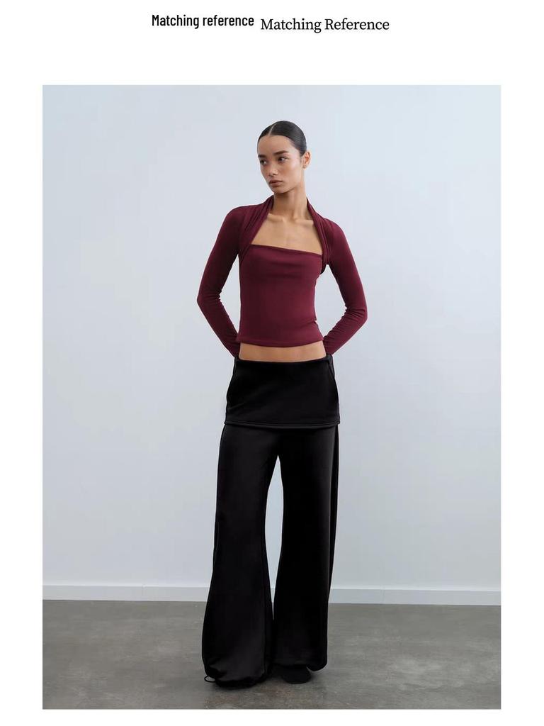 Original Lyocell Merino Wool Two-Piece Knitted Base Layer Top for Autumn/Winter