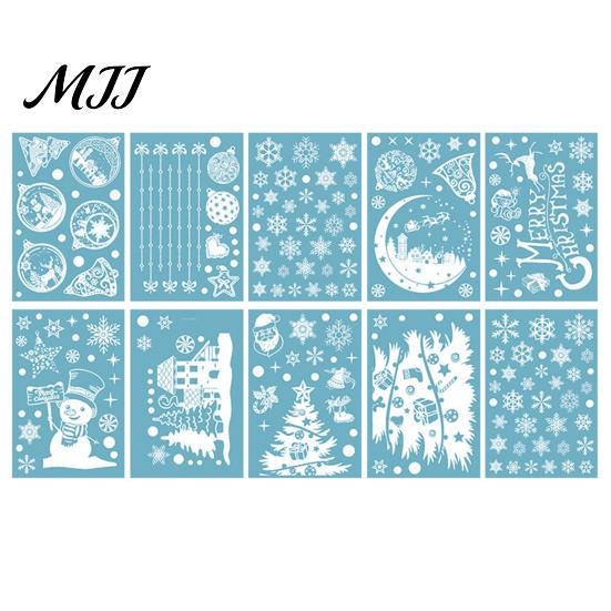 Self Adhesive Window Coverings 10Pcs Christmas Clings, White Winter Snowflake Decals, Static Clear Pattern Decor Glass Stickers for Home Storefront,
