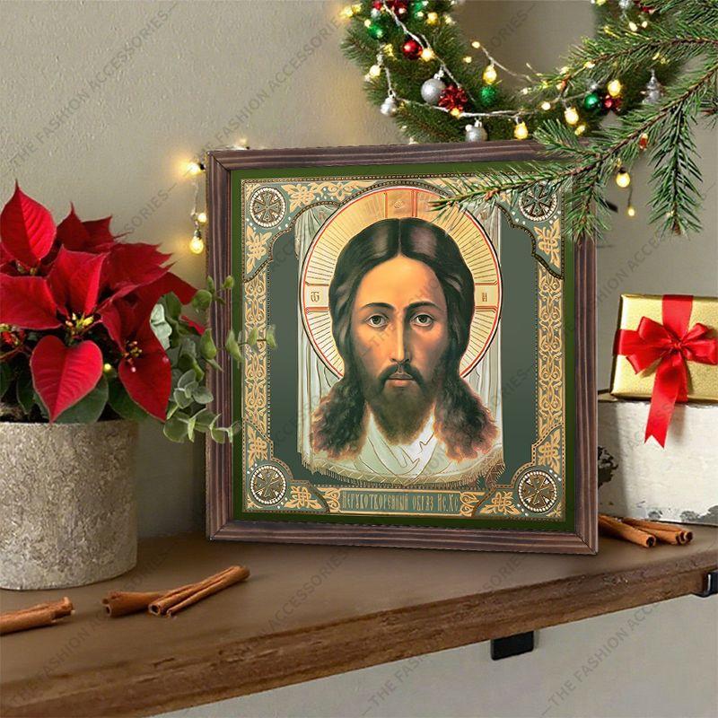 Decorative Painting of Orthodox icons,Consecrated Icon "Saved by a miracle",Photo Frame painting,Christian Wall Art,20cm*20cm,Spiritual Decor Gift
