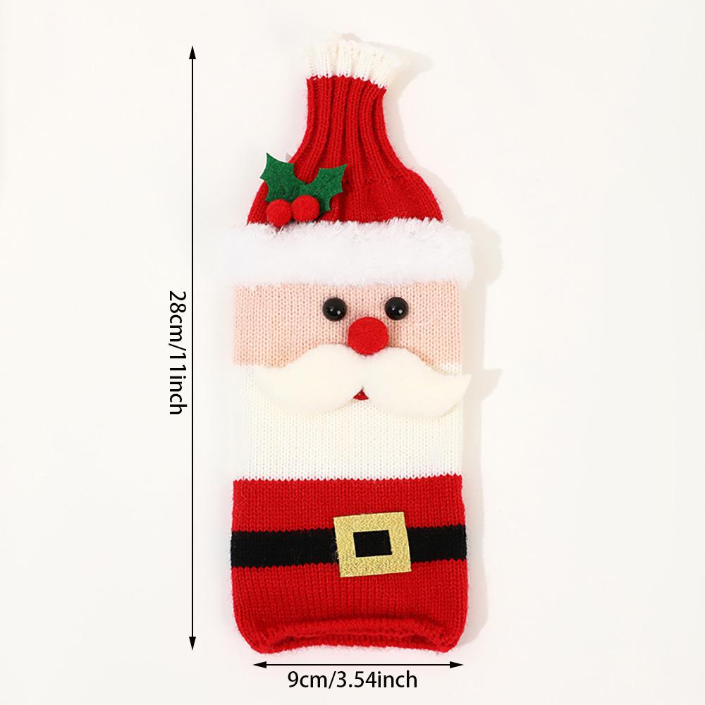 Runtowo 1pc Christmas Wine Bottle Cover, Santa Claus Snowman Reindeer Merry Christmas Decor for Home Xmas Gifts Navidad 2025