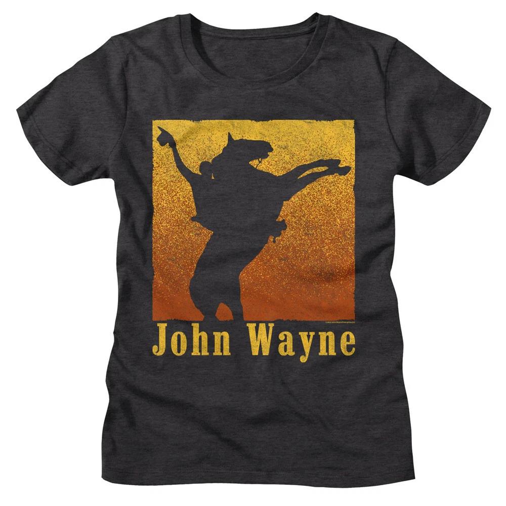 John Wayne American Movie Legend Rearing Horse Silhouette Women s T Shirt M