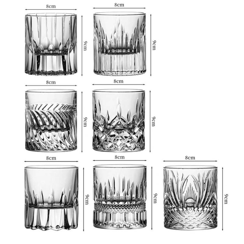 2pcs Sets Cocktail Glass Thick Bottomed Wine Glass Whiskey Glass Creative Ice Hockey Cup Coffee Mug Drinking Glasses Party Tools