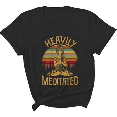Lunar Zone Womens Vintage Heavily Meditated Yoga Meditation Spiritual Warrior Unisex Shirt Gift Women Men