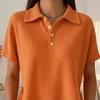 Women Tops Lapel Short Sleeve Buttons Half Placket Shirt Tops Pure Color Waffle Texture Regular Fit Casual Shirt Home Dates Versatile Wear