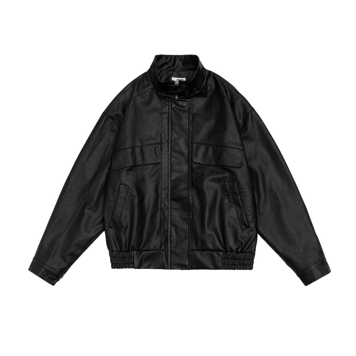 RUIIENRS x ADAM FREAK Ретро-кожаная куртка Y101 - Коллекция Осень 2025 XXL чёрный