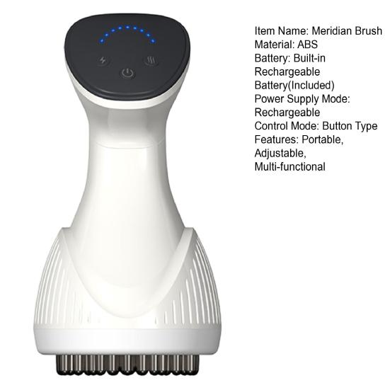 Elektrische Meridianbürste 9/12 Stufen Einstellbar Schmerzlinderung Beine Arm Bauch Körpermassagegerät mit Rotlicht Wärme Vibration Lymphdrainage Massagegerät
