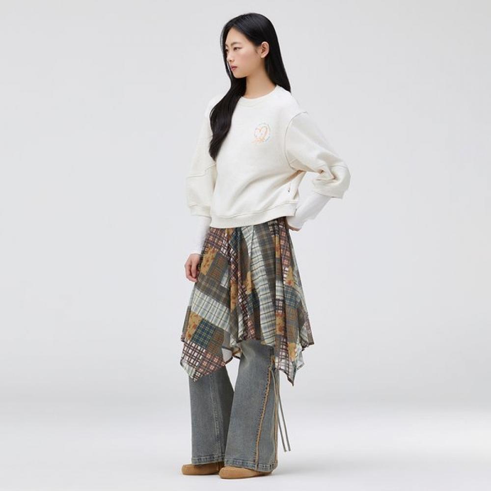 Thursday Island Women Vintage Check Asymmetrical Layered Skirt T262msk901w