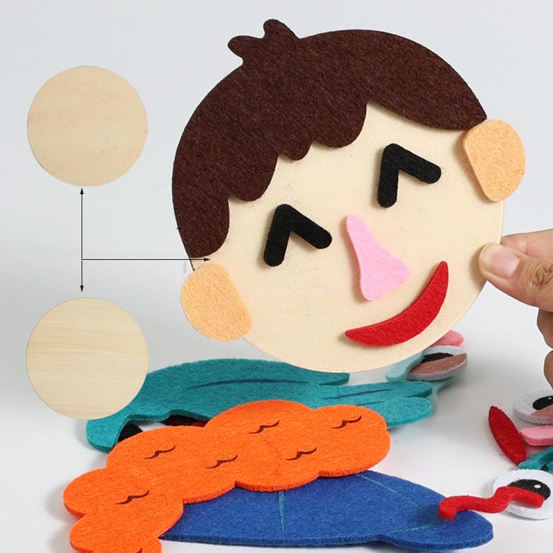 Non Woven Children Puzzle Stickers for Kindergarten Corner Toys Facial Features Changing Teaching Aids DIY Felt Toys