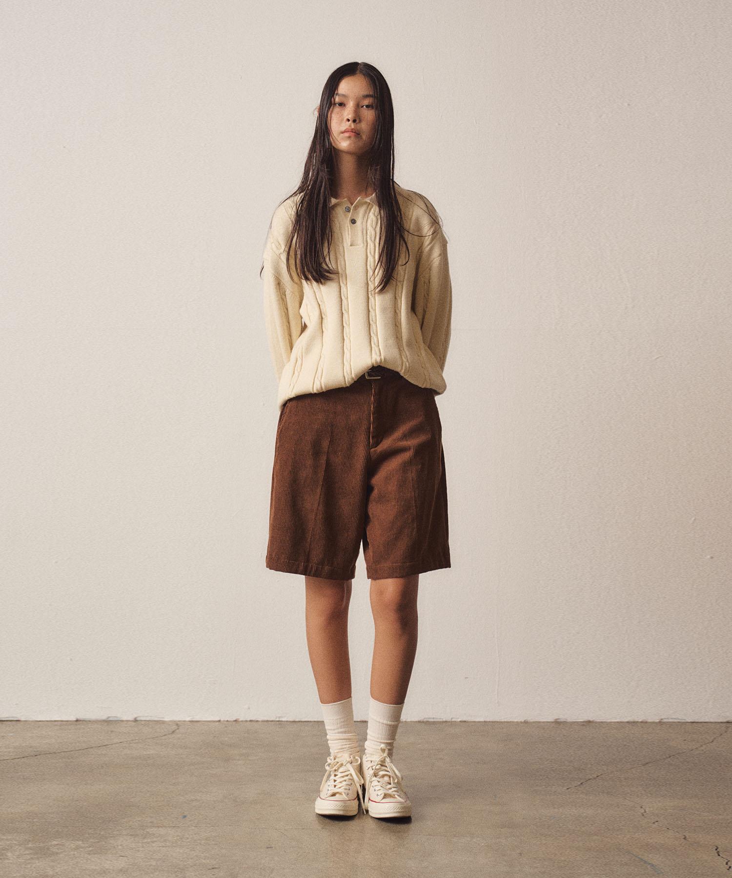 Easy O Woman W Cable 3-Button Collar Casual Knit_Ivory Ivory/L