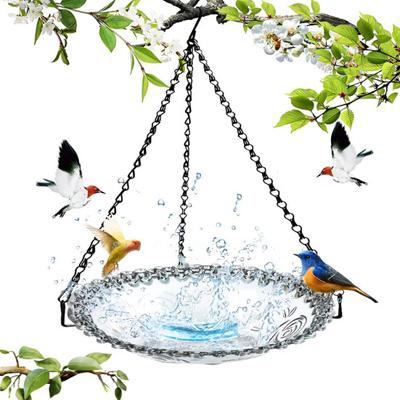 Bird Feeder with Removable Tray Hanging Bird Bath S Hook Design Bird Tub Shower Tray for Garden Balcony Patio